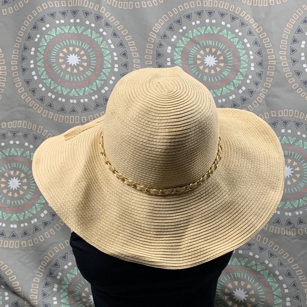 Peter Grimm Tan and Gold Wide-Brimmed Sun Hat - Picture 10 of 10